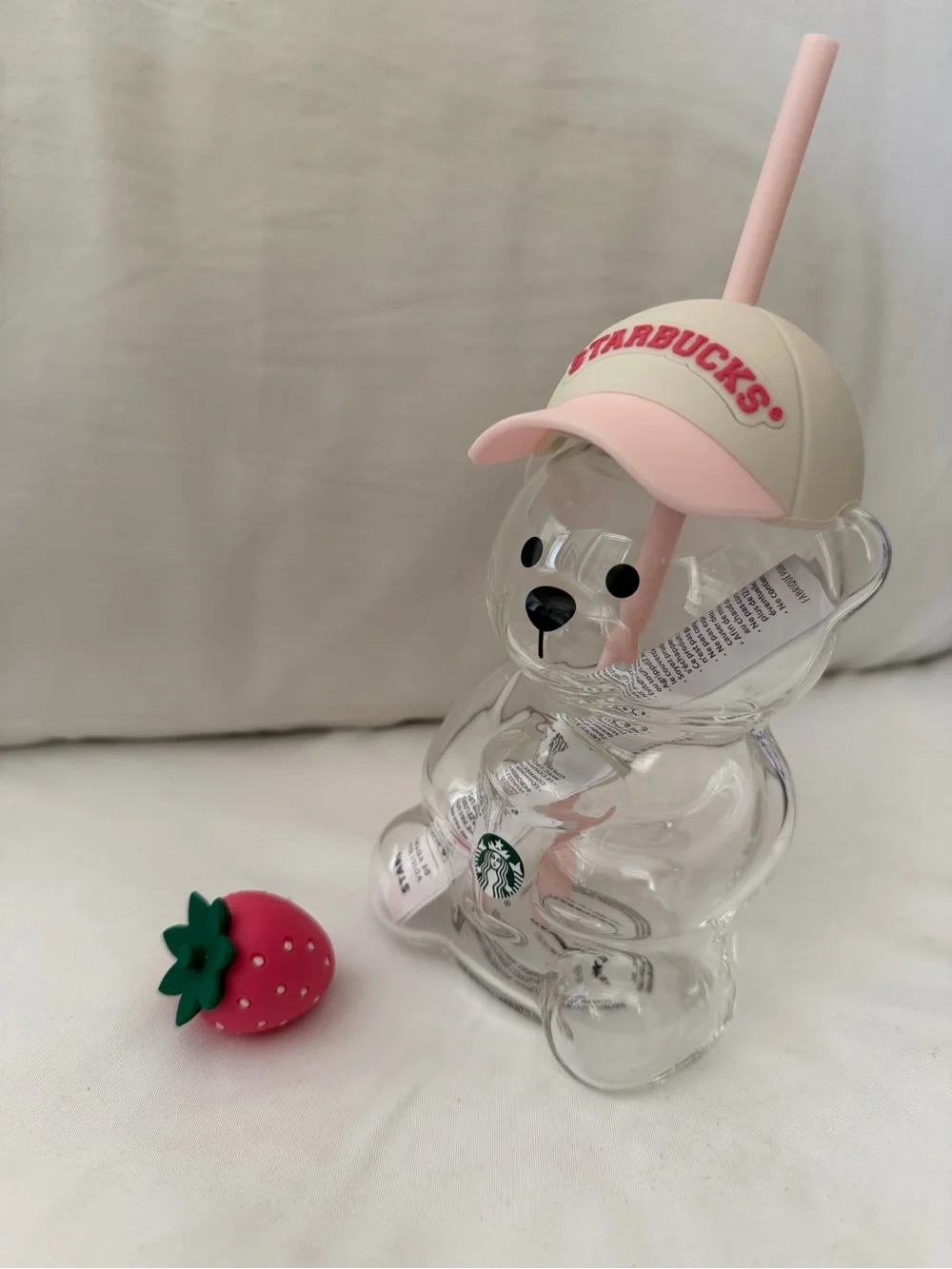 Starbucks Strawberry Bearista Glass Cup